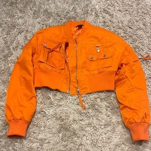 Cropped orange jacket
